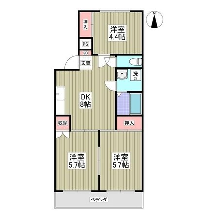 北綾瀬駅 徒歩24分 2階の物件間取画像